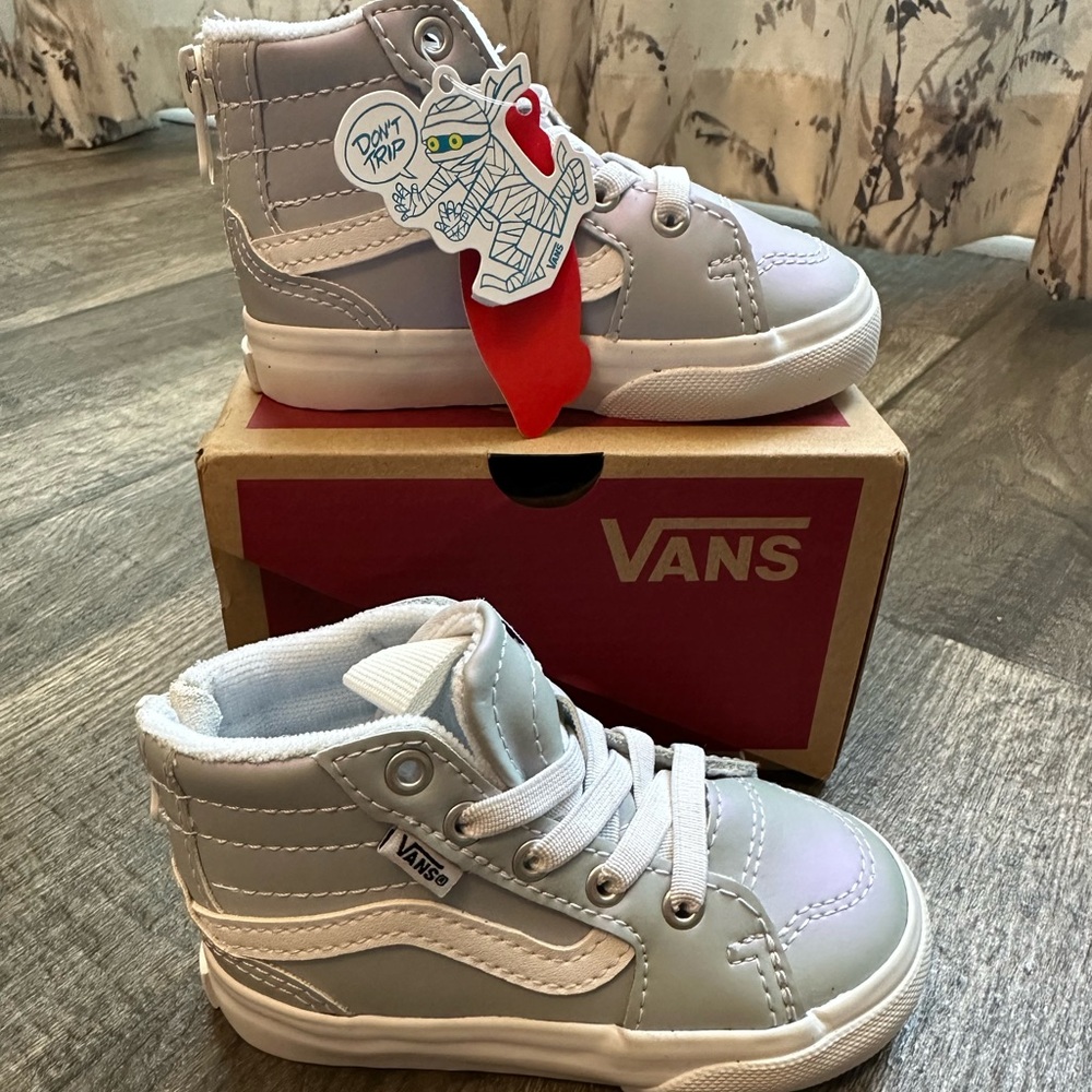 Vans Kids Metallic Gray High-Top Sneakers